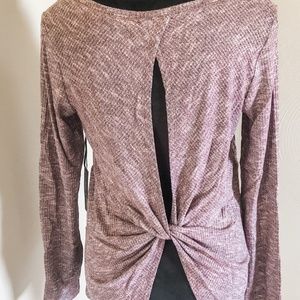 Long Sleeve Twisted Back Top
